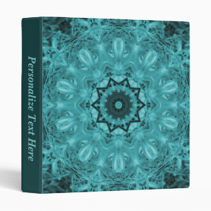 Classeur Mandala motif personnalisé kaléidoscope bleu