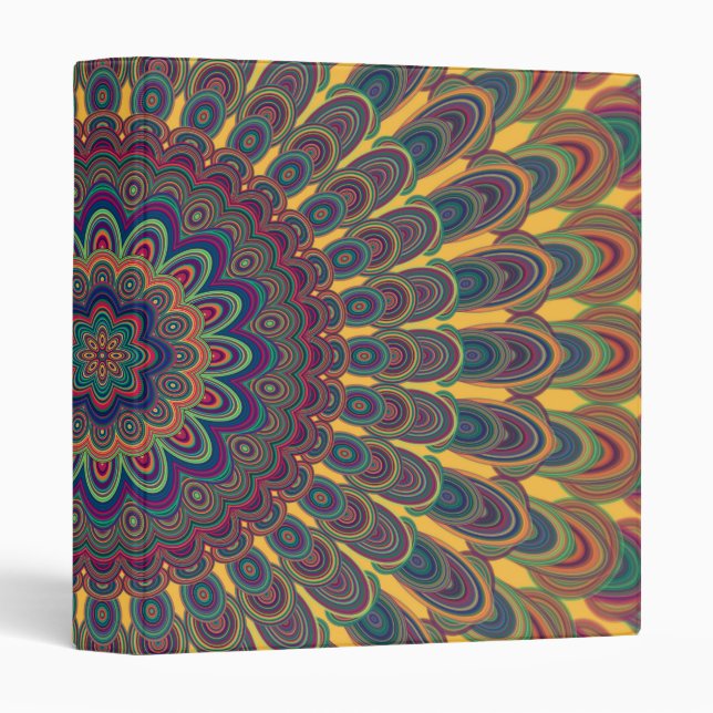 Classeur Mandala ovale de Bohème (Devant/Côté)