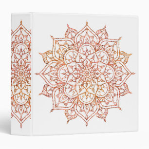 Classeur Mandala rose et orange sur Glam blanc