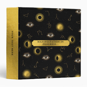Classeur Manifestation Soleil céleste & Lune Zodiaque Oeil