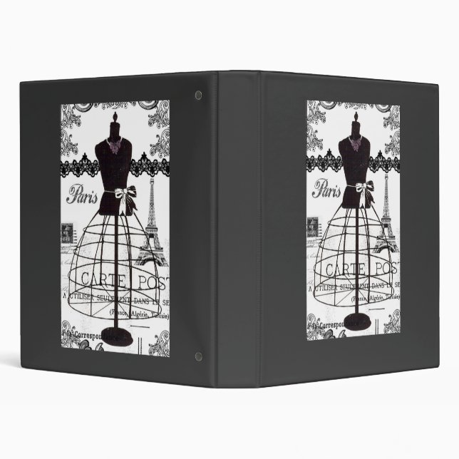 Classeur Mannequin blanc noir de mode de Paris (Arrière-plan)