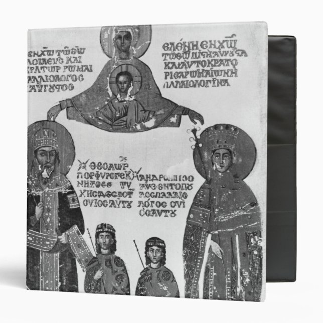 Classeur Manuel Palaeologus protégé par Vierge Marie (Devant/Intérieur)