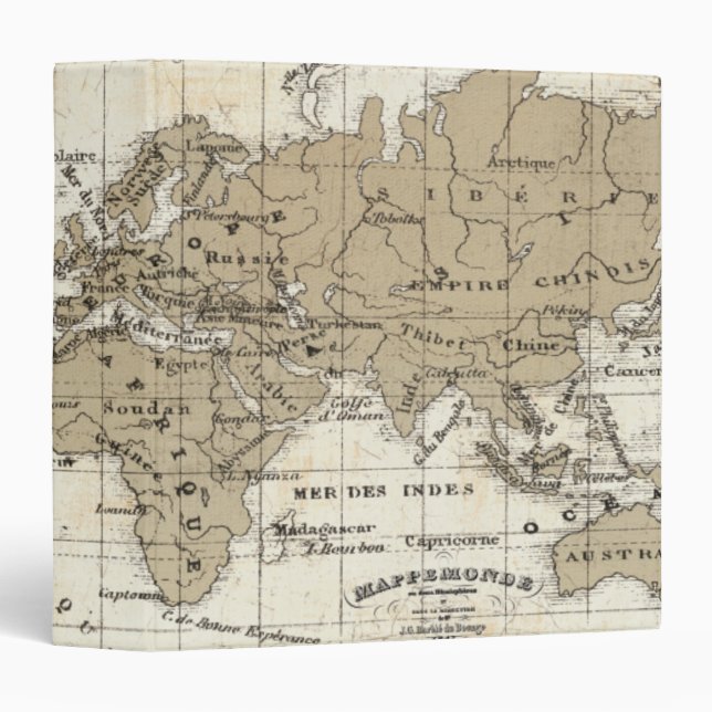 Classeur Mappemonde (Devant/Côté)