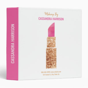 Classeur Maquillage Artiste Gold Sequin Aquarelle Beauté Sa