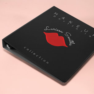 Classeur maquillage moderne beauté rouge lèvres sur noir