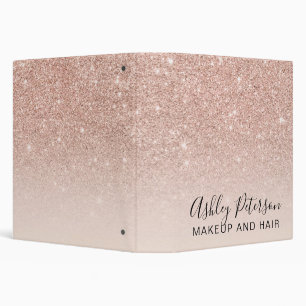 Classeur Maquillage rose de monogramme d'ombre de rose de