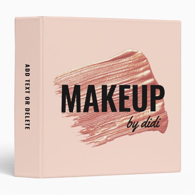 Classeur Maquillage rose élégant et moderne en rouge à lèvr (Devant/Côté)