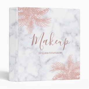 Classeur Maquillage rose girly élégant de paume de marbre