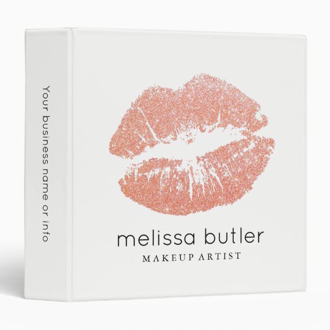 Classeur Maquilleur chic de lèvres d'or de rose de rose (Devant/Côté)