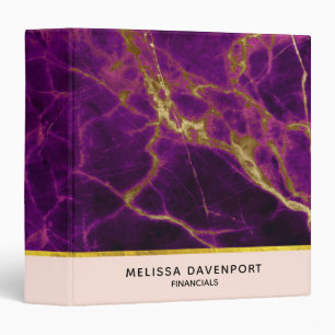 Classeur Marbre Abstrait moderne violet et or