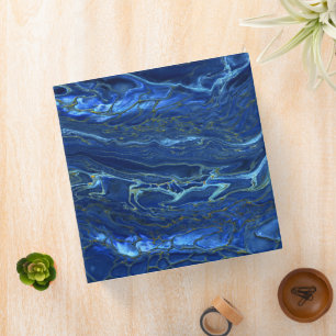 Classeur Marbre acrylique bleu marine et marbre d'or Faux