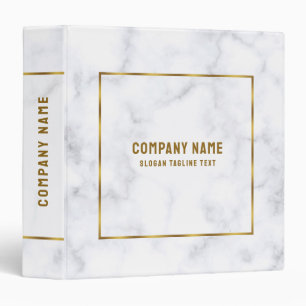 Classeur Marbre blanc de luxe avec cadre or simple
