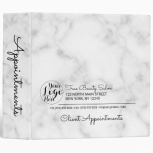 Classeur Marbre Blanc Noir Simple Rendez-vous d'Affaires
