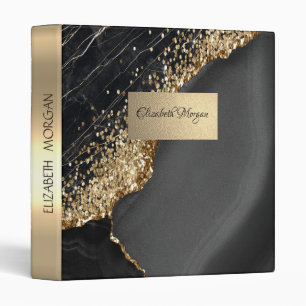 Classeur Marbre de granit en pierre noire Cool, Sequins dor