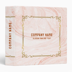 Classeur Marbre d'or blanc et rose avec cadre d'or vintage