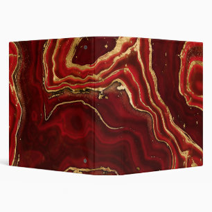 Classeur Marbre liquide rouge et or Abstrait