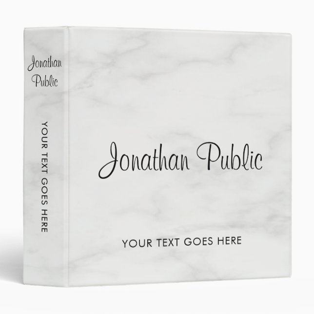 Classeur Marbre Look Ajoutez le nom du logo Script ici (Devant/Côté)