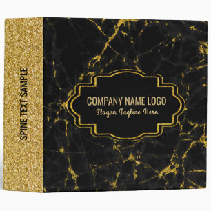Classeur Marbre noir et Parties scintillant or