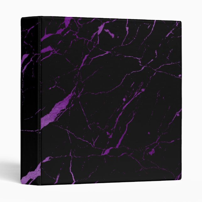 Classeur Marbre noir et violet (Devant/Côté)