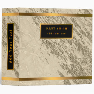 Classeur Marbre Pailleté Champagne Or Luxe Personnalisé