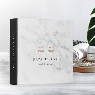 Classeur Marbre & Rose Gold Lashes & Brows Beauty Logo