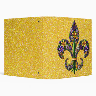 Classeur Mardi Gras floral fleur de lis