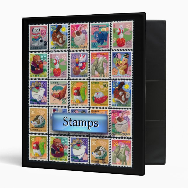 Classeur Mare Japon Année Motif de timbre animal (Devant/intérieur)