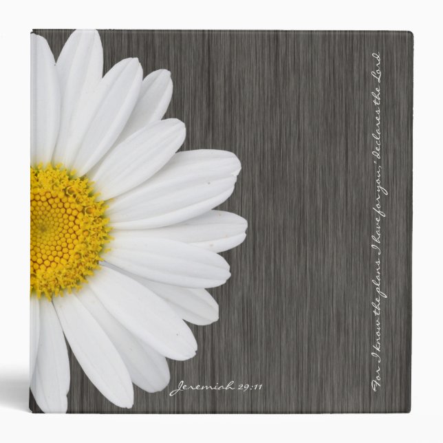 Classeur Marguerite rustique de vers de bible de 29:11 de (Devant)