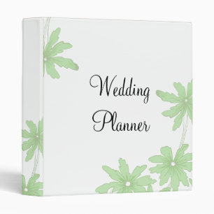Classeur Marguerites vertes sur Wedding planner blanc