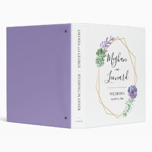 classeur mariage 3 anneaux Succulents pourpres