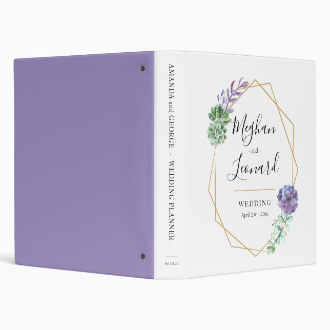 classeur mariage 3 anneaux Succulents pourpres (Arrière-plan)