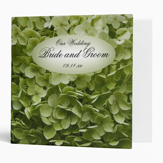 Classeur Mariage à fleurs Green Annabelle Hydrangea (Devant/intérieur)