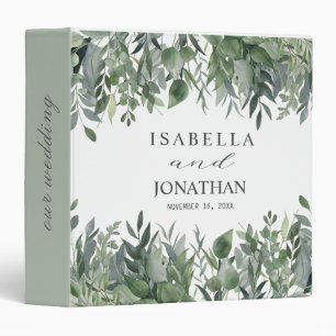 Classeur Mariage à la verdure d'eucalyptus à l'aquarelle te