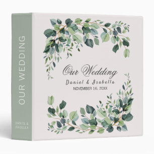 Classeur Mariage à la verdure d'eucalyptus à l'aquarelle te
