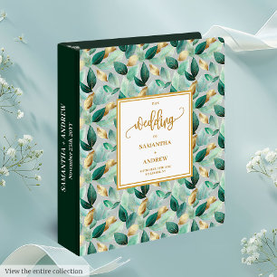Classeur Mariage anneau Fancy Dark Green Gold Foli