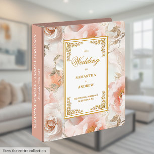 Classeur mariage anneau moderne couleur rose pâle
