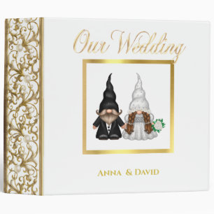Classeur mariage avec Gnome Bride et Groom