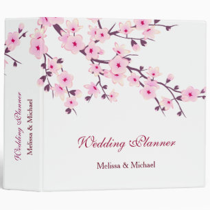 Classeur Mariage blanc rose Fleurs de cerisiers