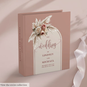 Classeur Mariage Bohème Dusty Pampas Rose
