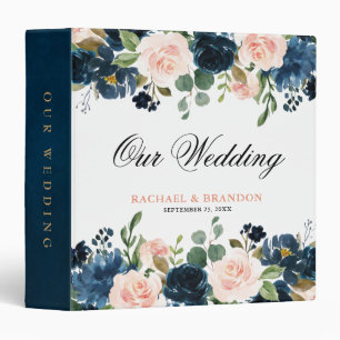 Classeur Mariage Boho bleu bleu bleu rose bleu marine