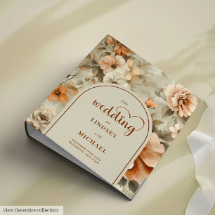 Classeur Mariage Chic Romantique Bohème Rouillé Ivoire Sage