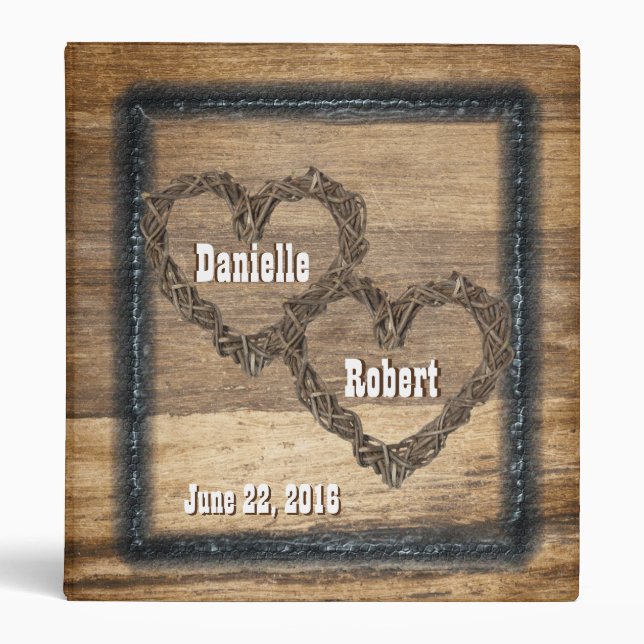 Classeur Mariage Country Western, Album Photo Rustique (Devant)