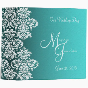 Classeur Mariage Damask Turquoise