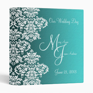 Classeur Mariage Damask Turquoise