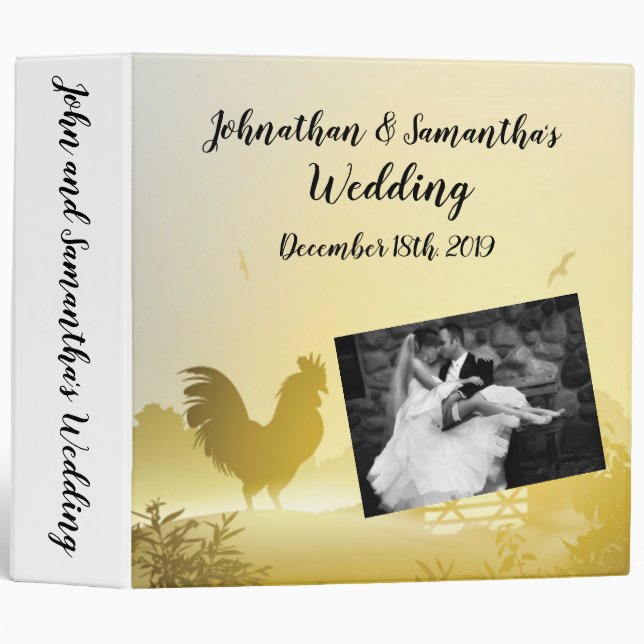 Classeur Mariage de 2 pouces personnalisé Sunny Mo (Devant/Côté)