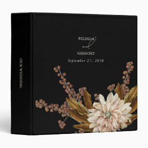 Classeur Mariage de automne d'aquarelle noire florale d'aut