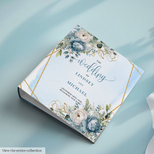 Classeur Mariage de cadre doré Dusty Blue Eucalyptus