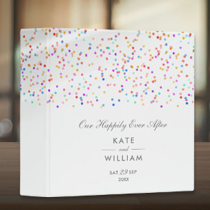 Classeur Mariage de Confetti Arc-en-ciel coloré