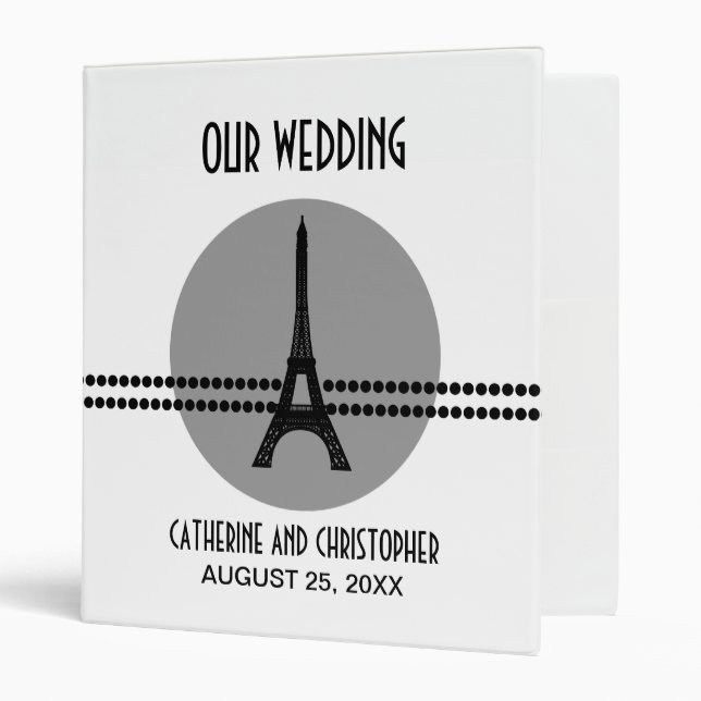 Classeur Mariage de  de Dots Parisiens, Gris (Devant/intérieur)