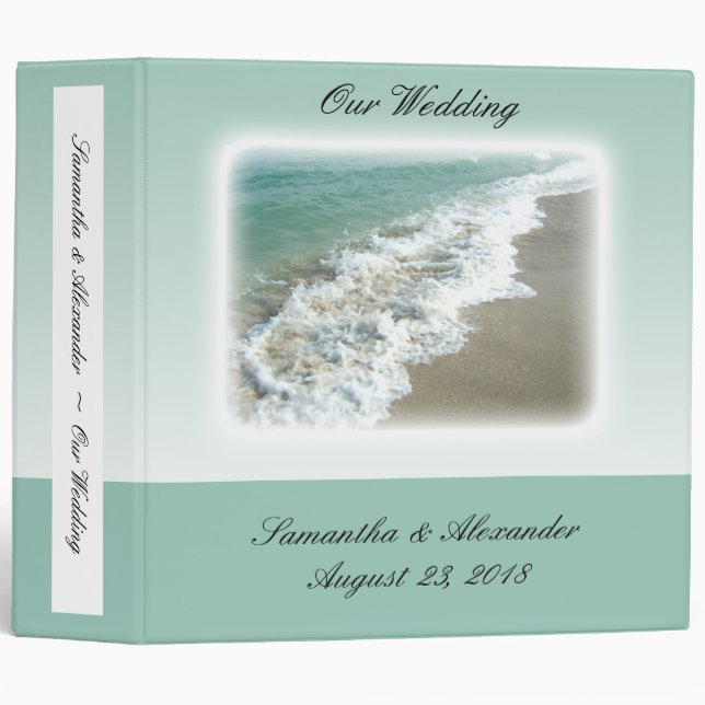 Classeur Mariage de destination de plage pittoresque (Devant/Côté)